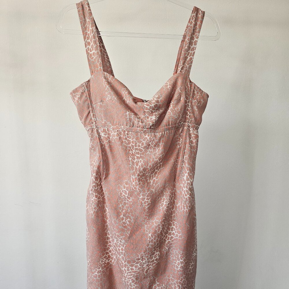 Guess by Marciano Ombre Coral Faux Leopard Print Afternoon Cocktail Dress